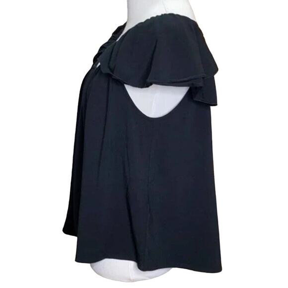 Naked Princess Amanda Tulip Sleeve Top Black NWT Size Small - Picture 3 of 5